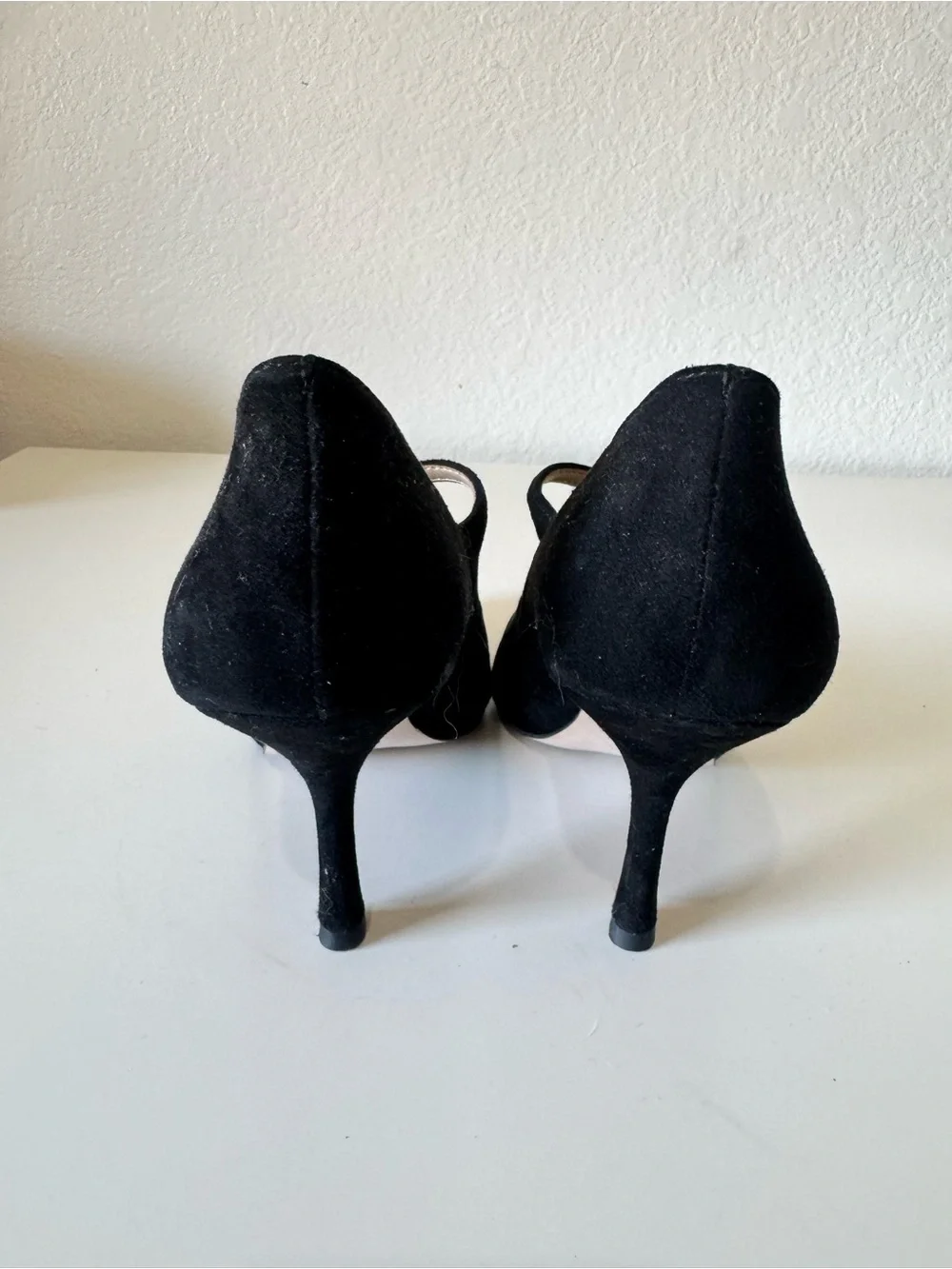 Ann Taylor Classic Black Suede Mary Jane High Heel Pumps Size 7